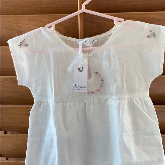 Tocoto Vintage White Embroidered Dress NWT